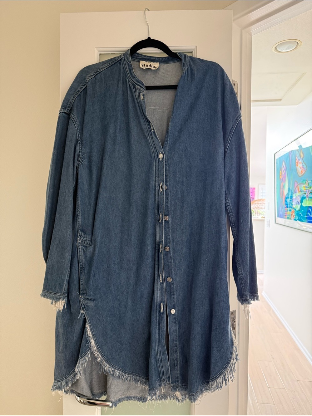 Acne Studios denim tunic dress raw edge size 34